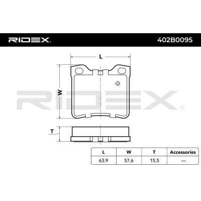 Brake Pads Set RIDEX 402B0095 402B0095 - photo 3