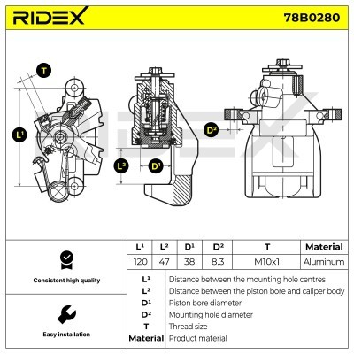 Brake Caliper RIDEX 78B0280 78B0280 - photo 4