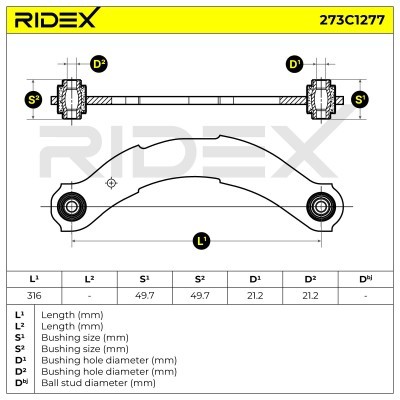 Control Arm RIDEX 273C1277 273C1277 - photo 5