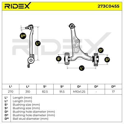 Control Arm RIDEX 273C0455 273C0455 - photo 4