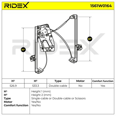 Window Regulator RIDEX 1561W0164 1561W0164 - photo 6
