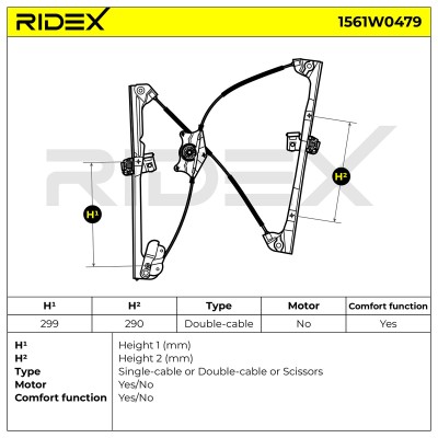 Window Regulator RIDEX 1561W0479 1561W0479 - photo 6