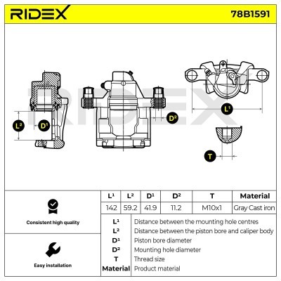 Brake Caliper RIDEX 78B1591 78B1591 - photo 6