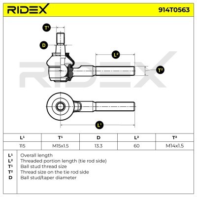 Tie Rod End RIDEX 914T0563 914T0563 - photo 10