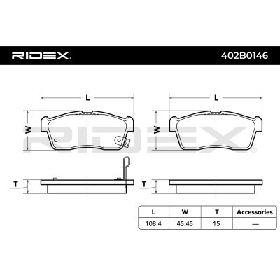 Brake Pads Set RIDEX 402B0146 402B0146 - photo 3