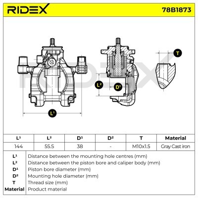 Brake Caliper RIDEX 78B1873 78B1873 - photo 7