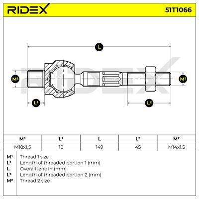 Tie Rod Assembly RIDEX 51T1066 51T1066 - photo 5
