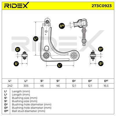 Control Arm RIDEX 273C0923 273C0923 - photo 5