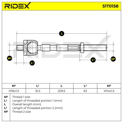 Tie Rod Assembly RIDEX 51T0158 51T0158 - photo 5