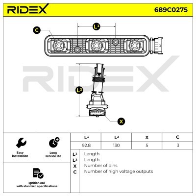 Ignition Coil RIDEX 689C0275 689C0275 - photo 2