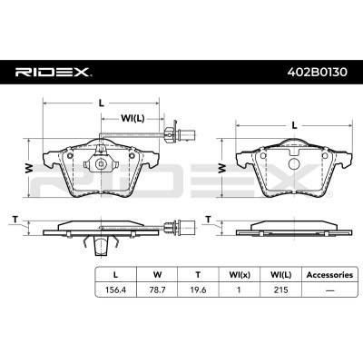 Brake Pads Set RIDEX 402B0130 402B0130 - photo 3