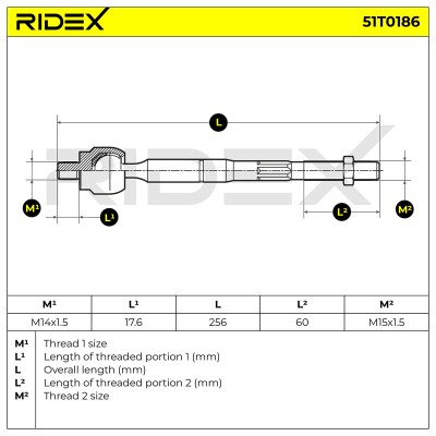 Tie Rod Assembly RIDEX 51T0186 51T0186 - photo 7