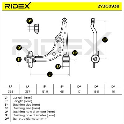 Control Arm RIDEX 273C0938 273C0938 - photo 9