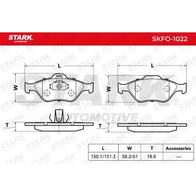 Brake Pads Set Stark SKFO-1022 SKFO-1022 - photo 2