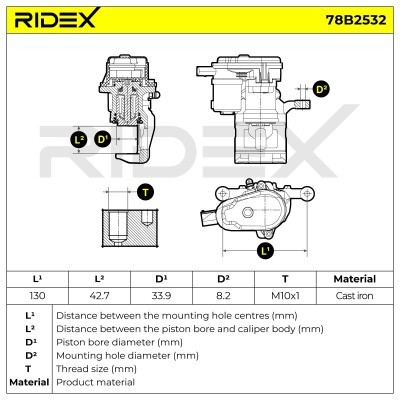 Brake Caliper RIDEX 78B2532 78B2532 - photo 8