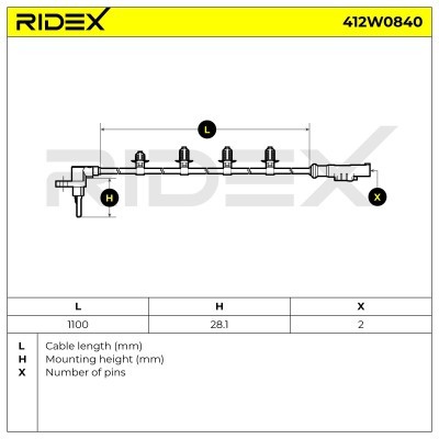 ABS Sensor RIDEX 412W0840 412W0840 - photo 6
