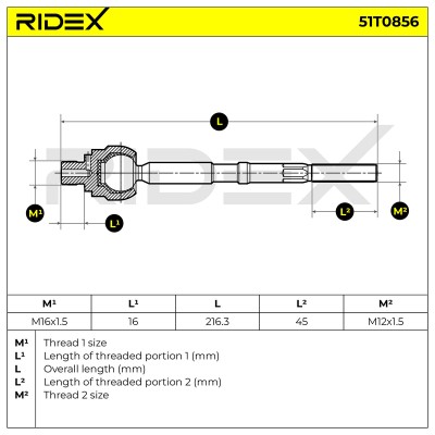 Tie Rod Assembly RIDEX 51T0856 51T0856 - photo 5