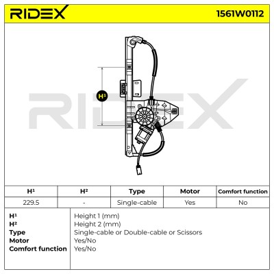 Window Regulator RIDEX 1561W0112 1561W0112 - photo 8