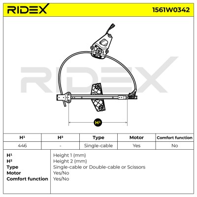 Window Regulator RIDEX 1561W0342 1561W0342 - photo 7