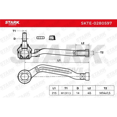 Tie Rod End Stark SKTE-0280597 SKTE-0280597 - photo 6