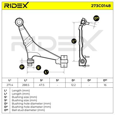 Control Arm RIDEX 273C0148 273C0148 - photo 4