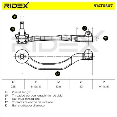 Tie Rod End RIDEX 914T0507 914T0507 - photo 11