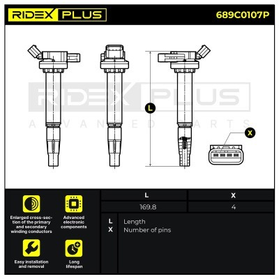 Ignition Coil RIDEX 689C0107P 689C0107P - photo 3