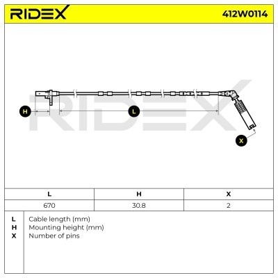 ABS Sensor RIDEX 412W0114 412W0114 - photo 6