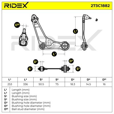 Control Arm RIDEX 273C1882 273C1882 - photo 5