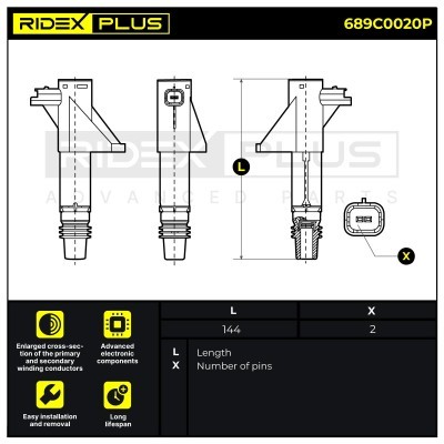 Ignition Coil RIDEX 689C0020P 689C0020P - photo 8