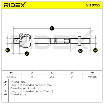 Tie Rod Assembly RIDEX 51T0755 51T0755 - photo 5
