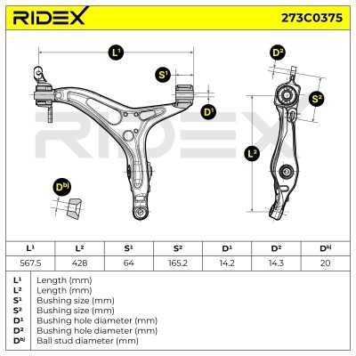 Control Arm RIDEX 273C0375 273C0375 - photo 8