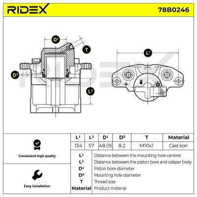 Brake Caliper RIDEX 78B0246 78B0246 - photo 4