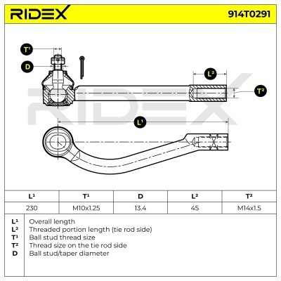 Tie Rod End RIDEX 914T0291 914T0291 - photo 6