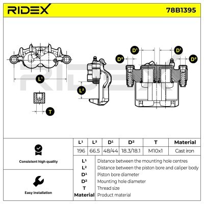 Brake Caliper RIDEX 78B1395 78B1395 - photo 7
