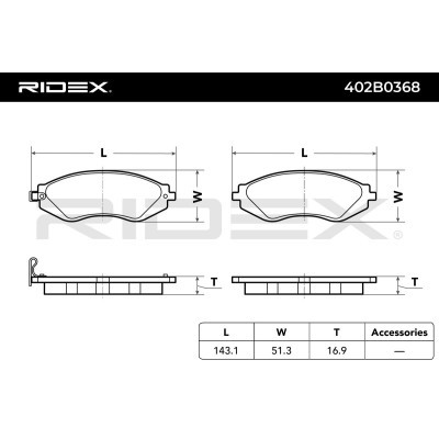 Brake Pads Set RIDEX 402B0368 402B0368 - photo 3