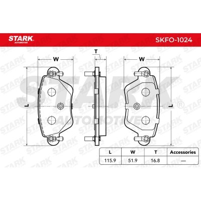 Brake Pads Set Stark SKFO-1024 SKFO-1024 - photo 2