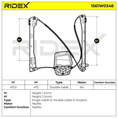 Window Regulator RIDEX 1561W0348 1561W0348 - photo 6
