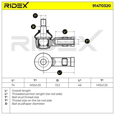 Tie Rod End RIDEX 914T0320 914T0320 - photo 5