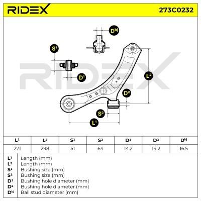 Control Arm RIDEX 273C0232 273C0232 - photo 7