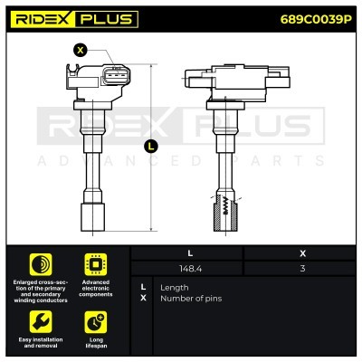 Ignition Coil RIDEX 689C0039P 689C0039P - photo 3