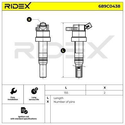 Ignition Coil RIDEX 689C0438 689C0438 - photo 3