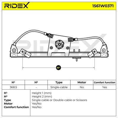 Window Regulator RIDEX 1561W0371 1561W0371 - photo 5