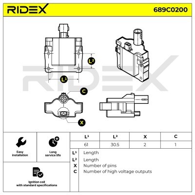 Ignition Coil RIDEX 689C0200 689C0200 - photo 5
