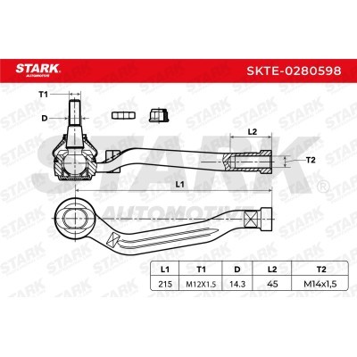 Tie Rod End Stark SKTE-0280598 SKTE-0280598 - photo 6