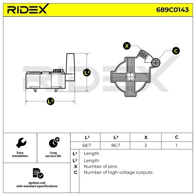 Ignition Coil RIDEX 689C0143 689C0143 - photo 4