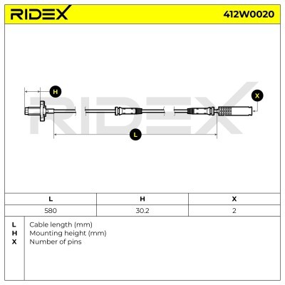 ABS Sensor RIDEX 412W0020 412W0020 - photo 6
