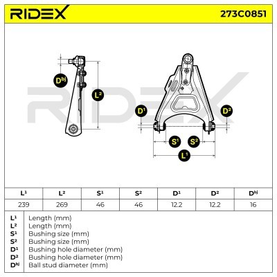 Control Arm RIDEX 273C0851 273C0851 - photo 8