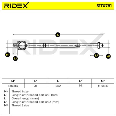 Tie Rod Assembly RIDEX 51T0781 51T0781 - photo 6