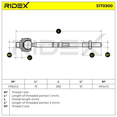 Tie Rod Assembly RIDEX 51T0300 51T0300 - photo 5